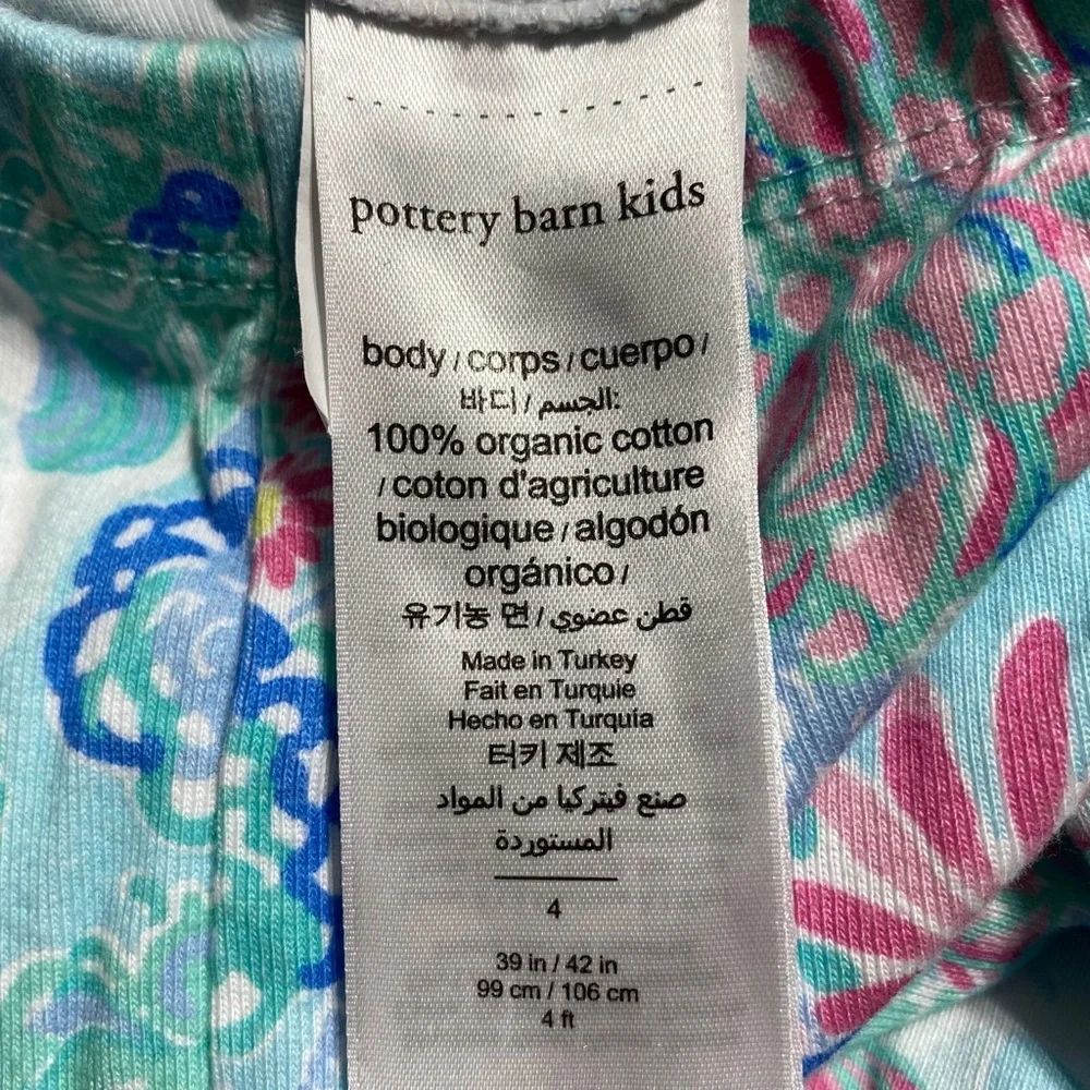 Lilly‎ Pulitzer For Pottery Barn Kids Girls Floral Pajama Pants Size 4 EUC